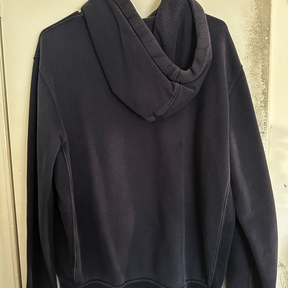 Ralph Lauren Navy Hoodie with Yellow Logo Size L - Picture 2 of 3